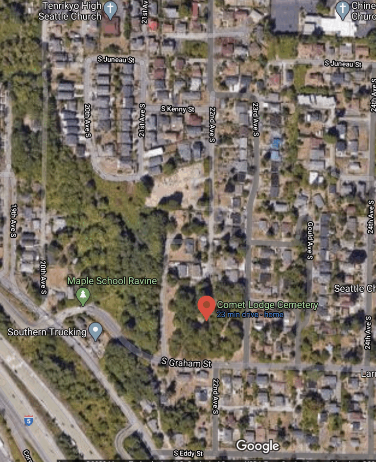 Aerial View Comet Lodge Cemetery, circa 2020