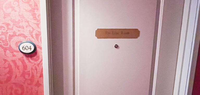 Lilac Room door at the Landmark Inn