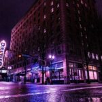 Portland, Oregon on a spooky night