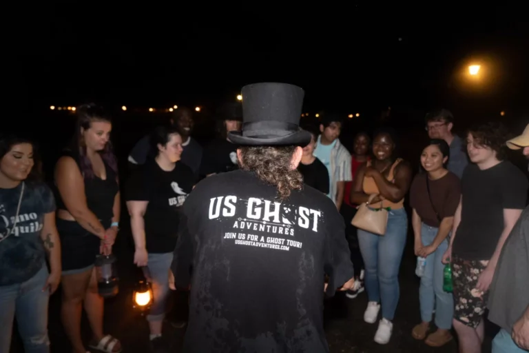 New Orleans Ghosts tour guide and group
