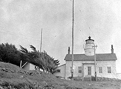 Old photo of the Battery Point Lighthouse