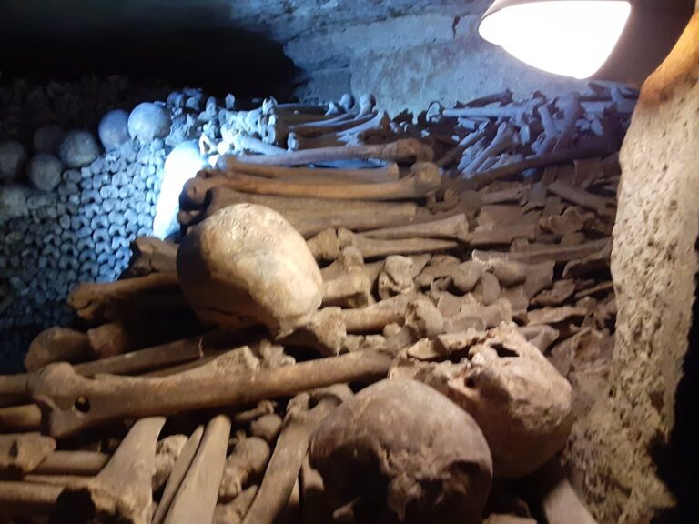 Human bones in the Paris Catacombs