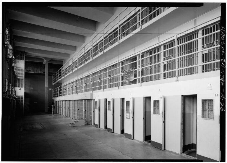 The isolation cells of D Block inside the Alcatraz cellhouse