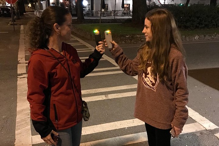 Mother and Daughter night out in Old Savannah catch some great K2 EMF meter readings near one of Savannah's secret cemeteries