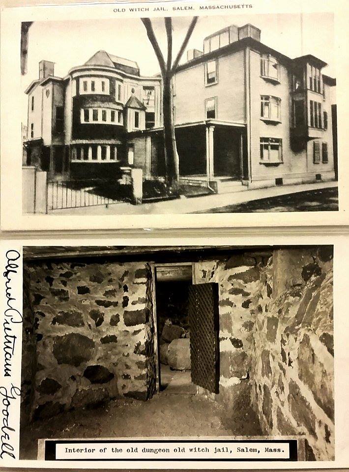 Old postcard of the Old Witch Jail and its dungeon, which stood on this lot